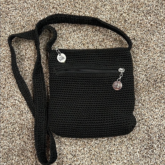 The Sak Black Crochet Shoulder Bag - Picture 1 of 10